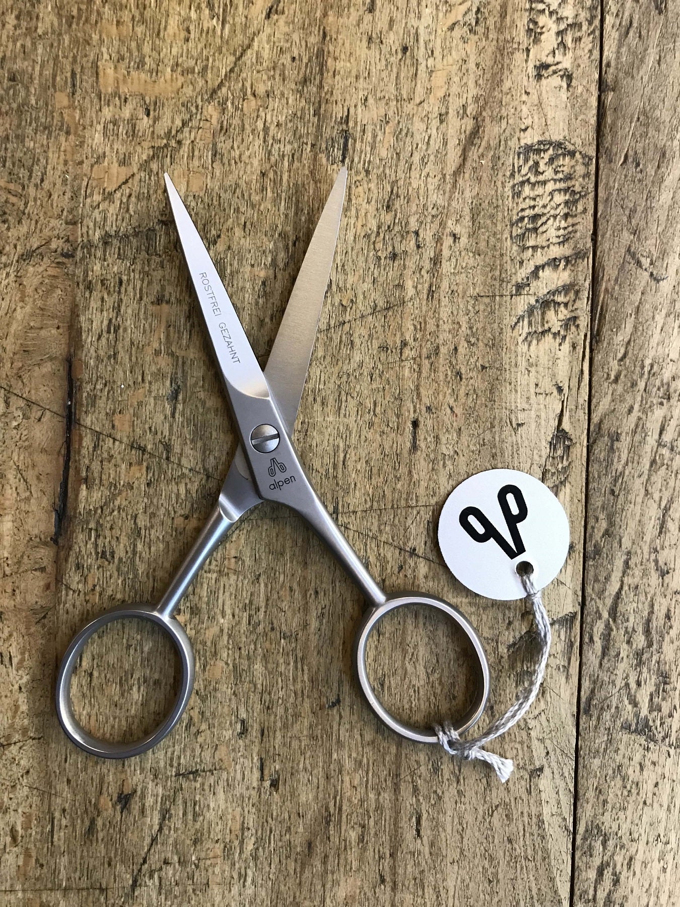 Mustache and beard scissors in satin steel