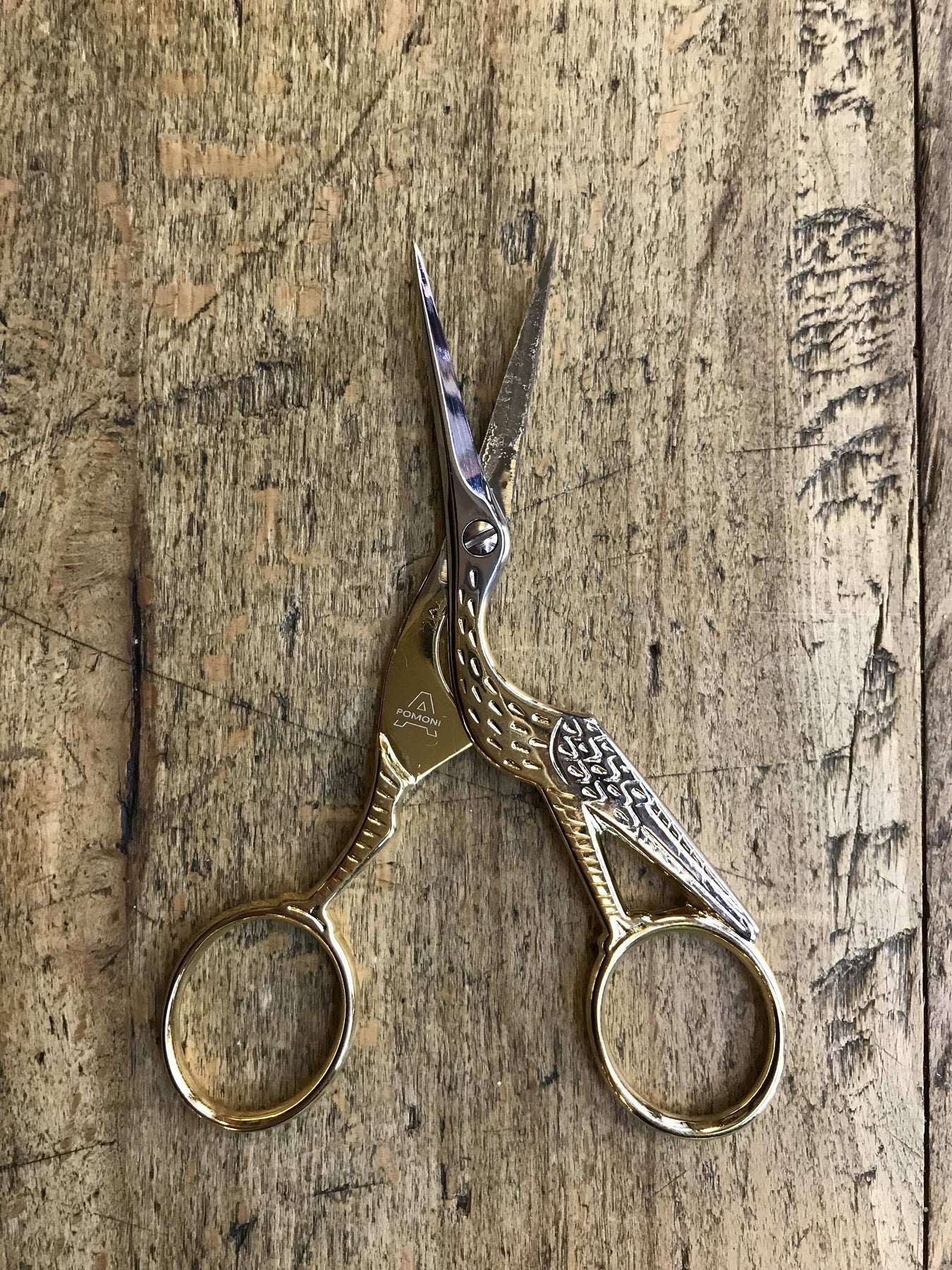 Forbici ricamo cicogna