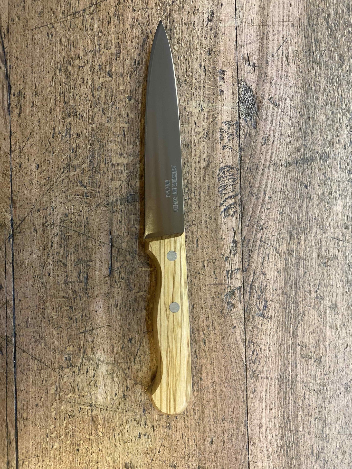 16 cm chef knife with olive wood handle