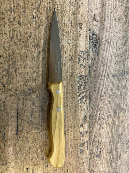 Paring knife with olive wood handle
