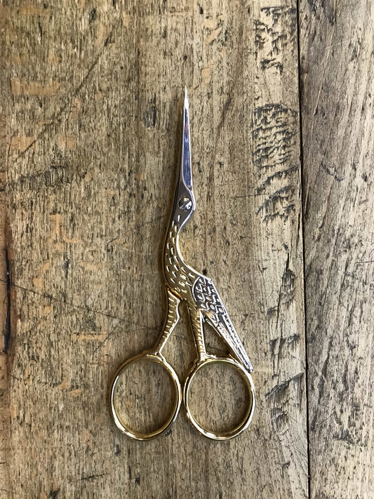 Stork embroidery scissors