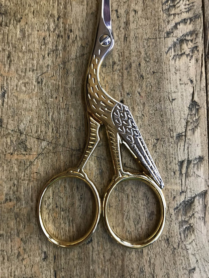 Stork embroidery scissors