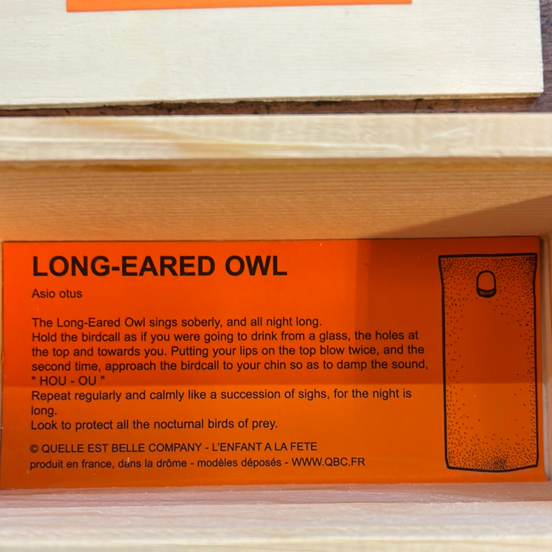 Wooden long-eared owl decoy